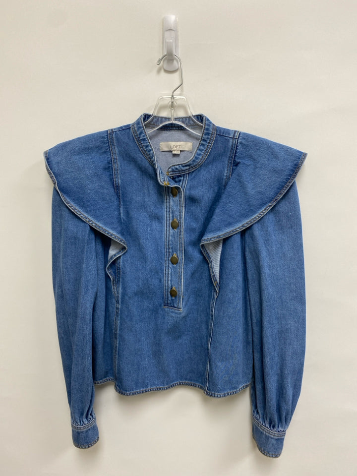 LOFT Size XS Light Blue Denim Ladies Top
