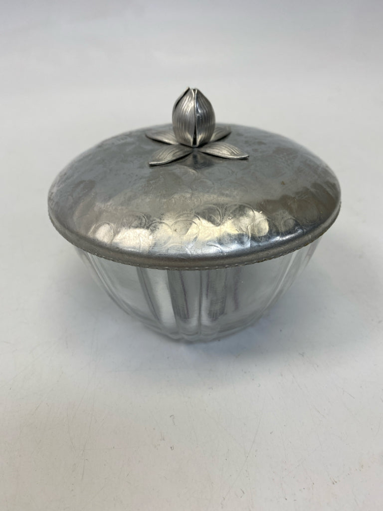 Clear Silver Jar