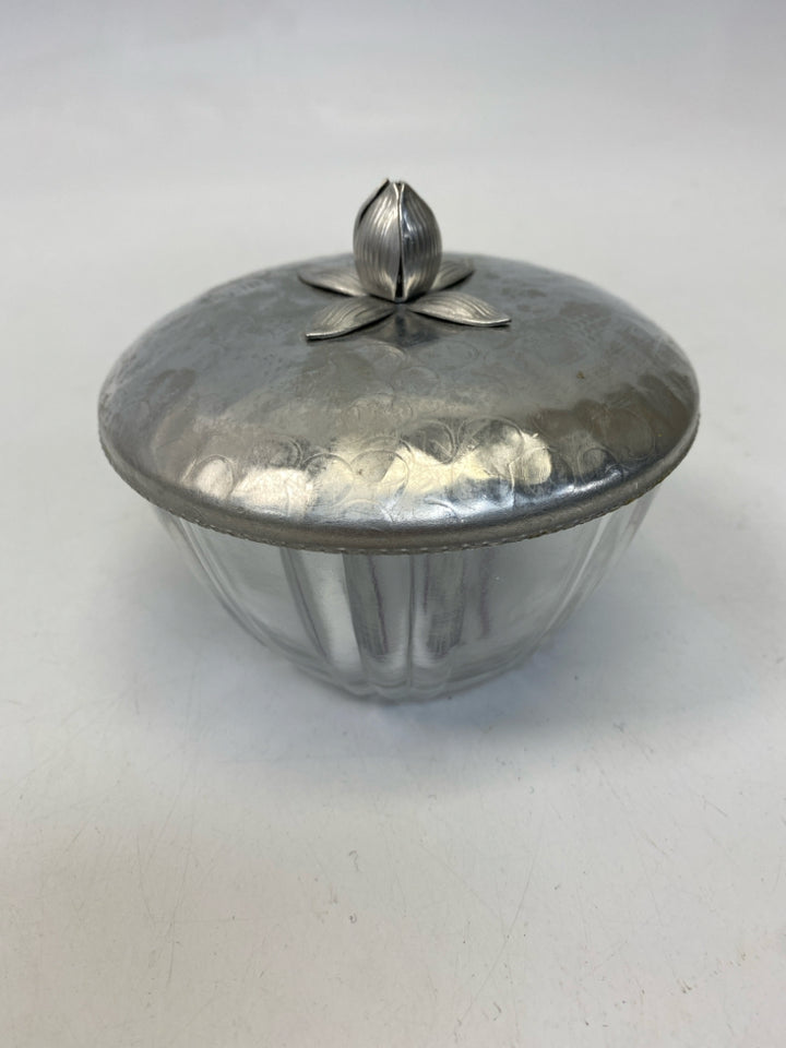 Clear Silver Jar