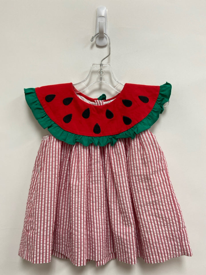 busy bees SIZE 5 Red/Green Watermelon Sleeveless Seersucker Girl&