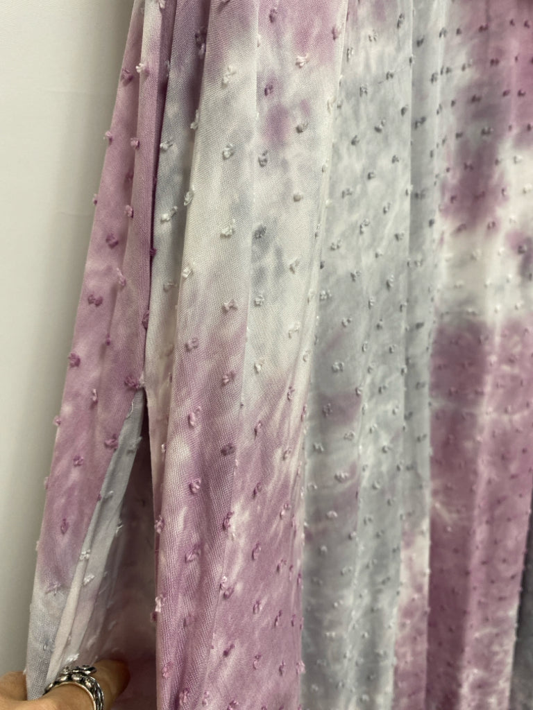 NWT entro Size M Gray Lavender Tie Dye Maxi Ladies Dress