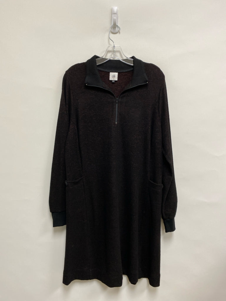 Cabi Size L Black Mottled Fleece Ladies Dress