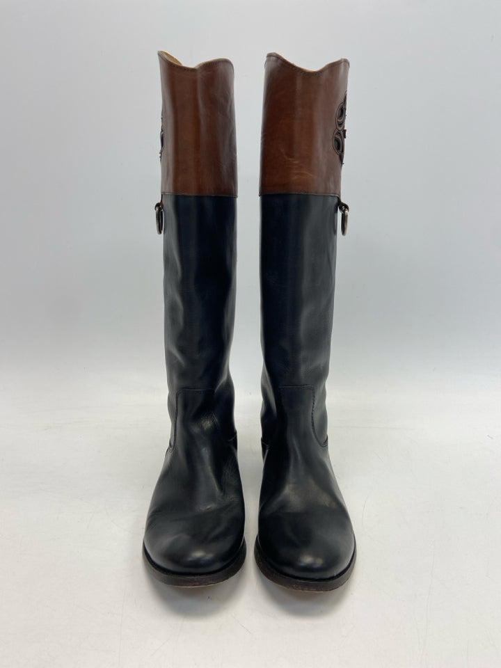 Frye US Shoe Size 8 Black Brown Leather Boots