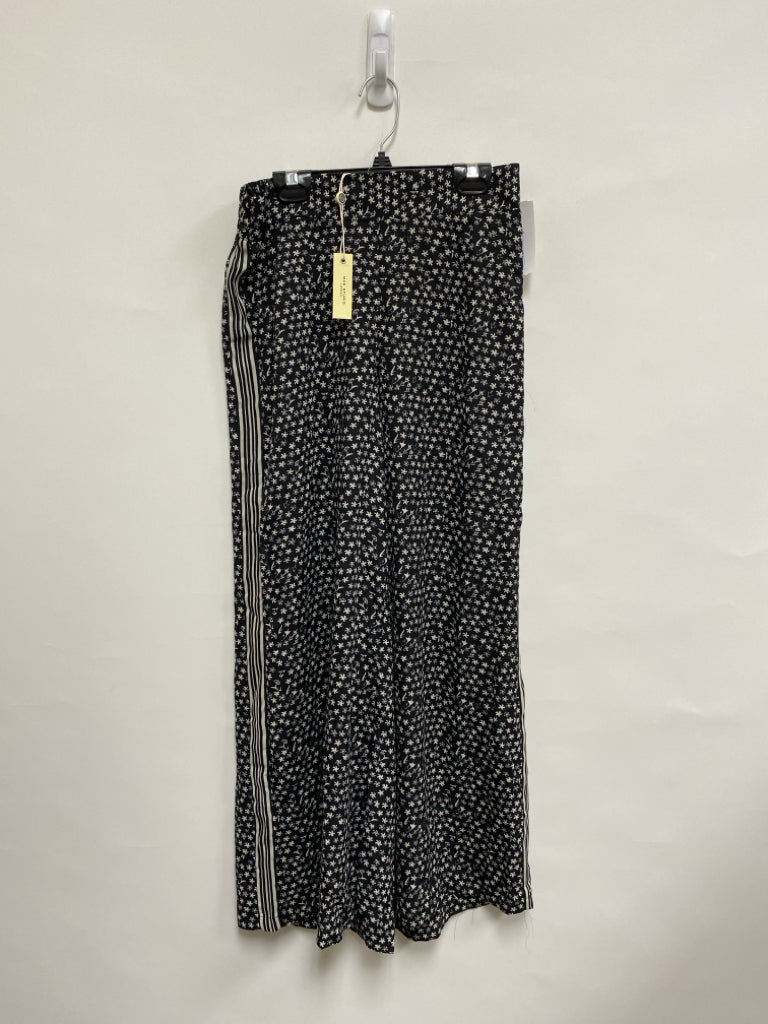 NWT Max Studio Size S Black Cream Print Wide Leg Ladies Pants