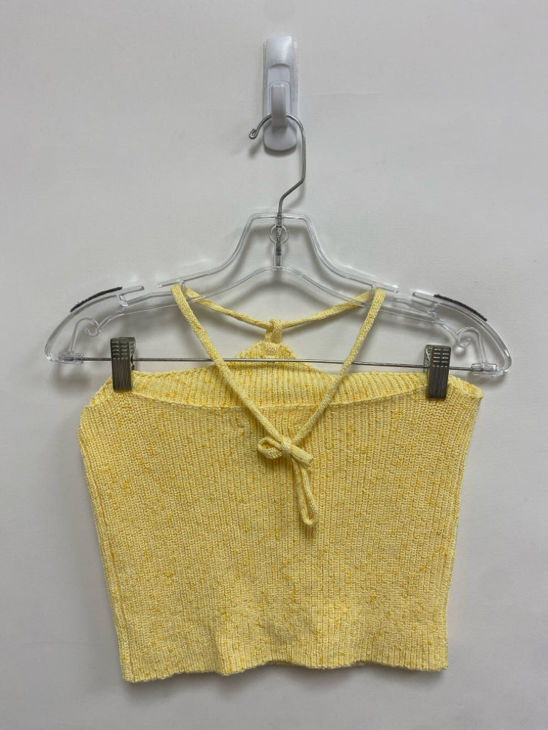 PRINCESS POLLY Size S Yellow Heather Halter Ladies Sweater
