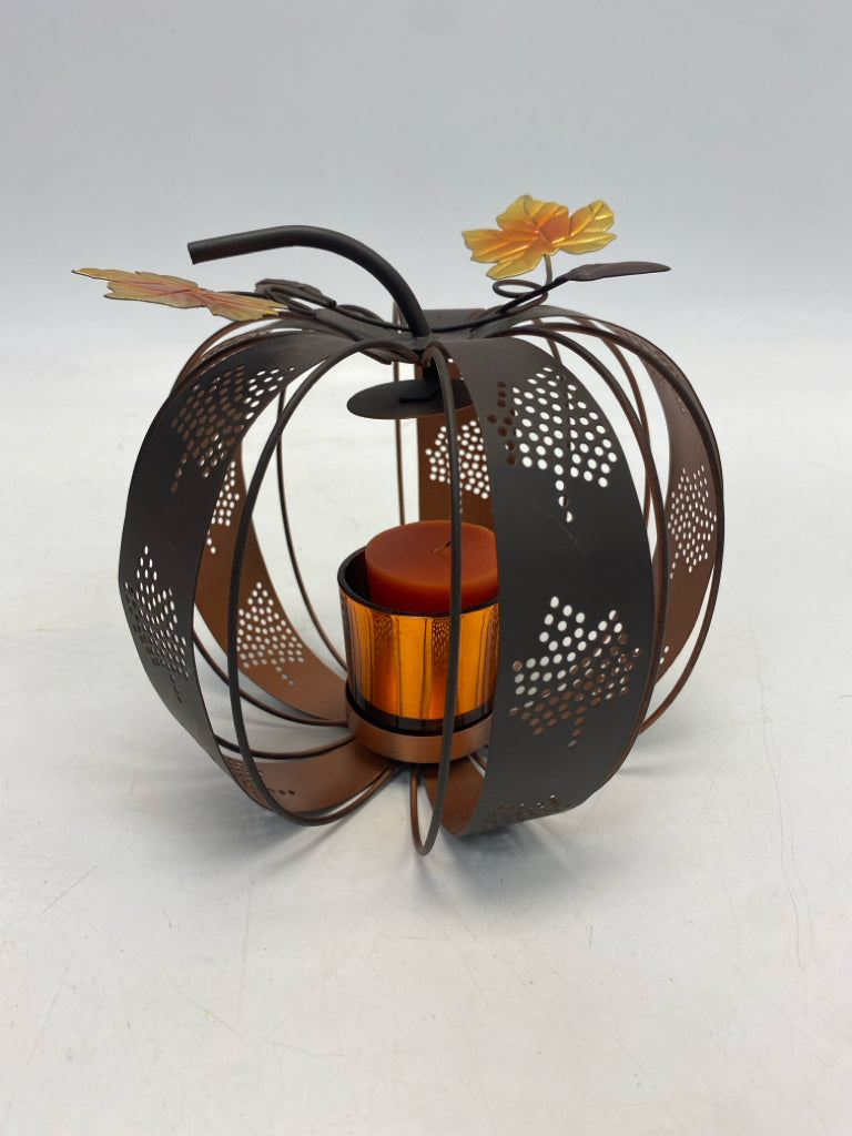 Brown Orange/Gold Cut-Out Metal Fall