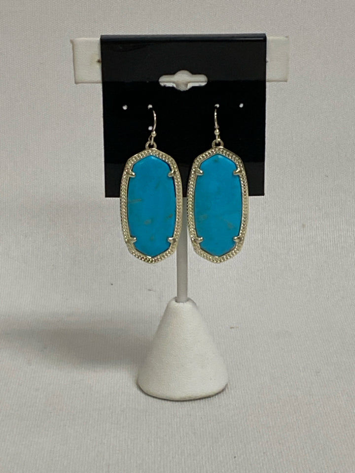 Kendra Scott Turquoise Gold Color Jeweled Earrings