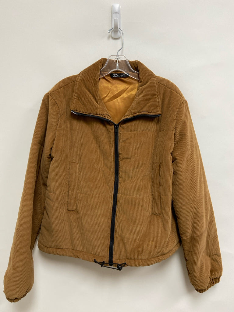 Simplee Size L Brown Zip Down Ladies Jacket