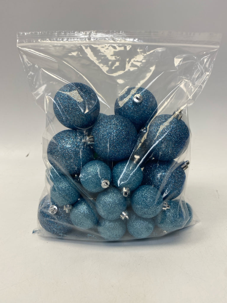 Blue Glitter Ornaments