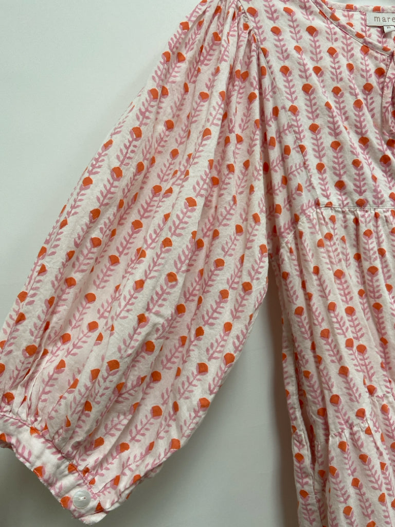 Size XS White Pink/Orange Flowers Ladies Dress