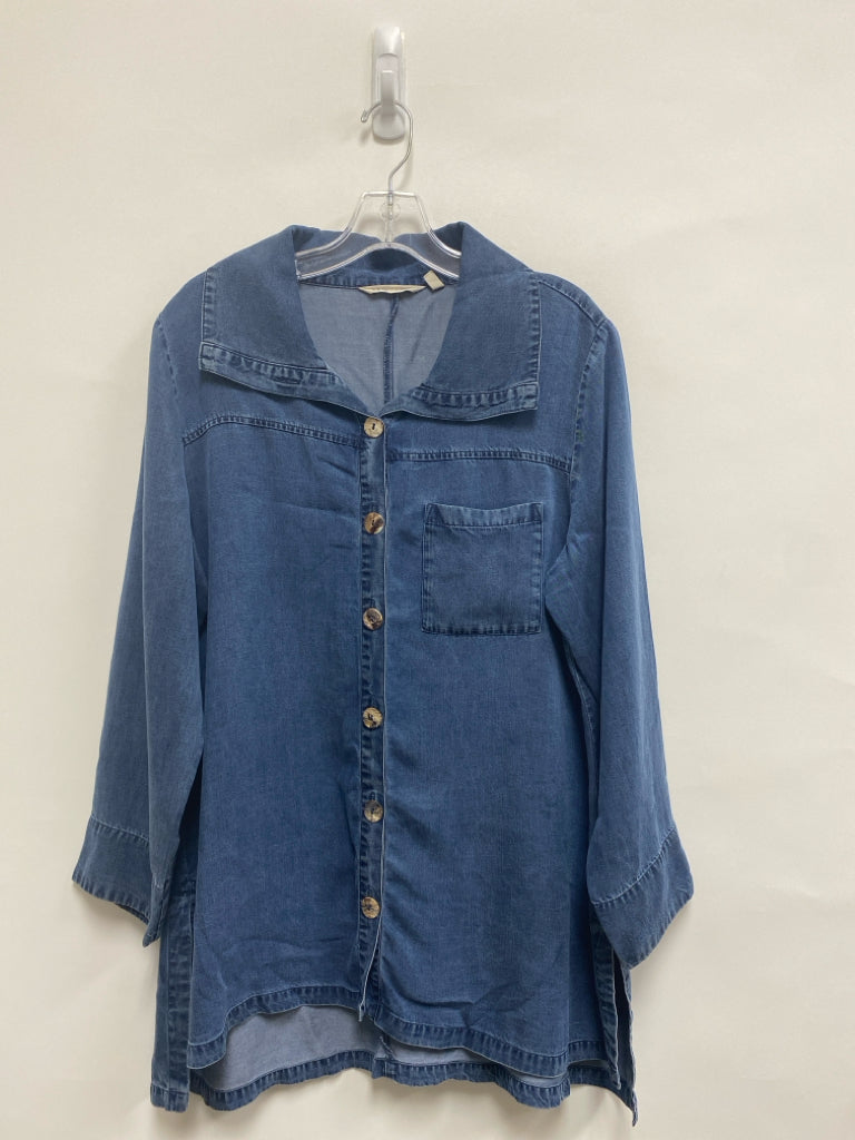 Soft Surroundings Size L Denim Tencel Ladies Top