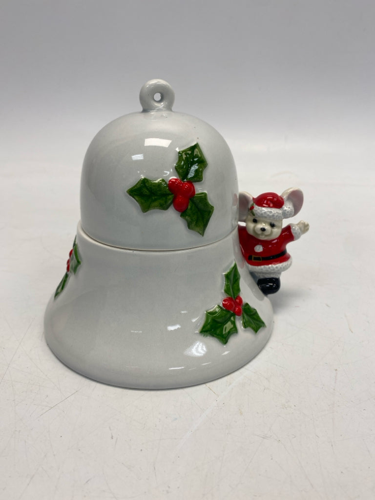 Fitz/Floyd White Red/Green Mouse Christmas