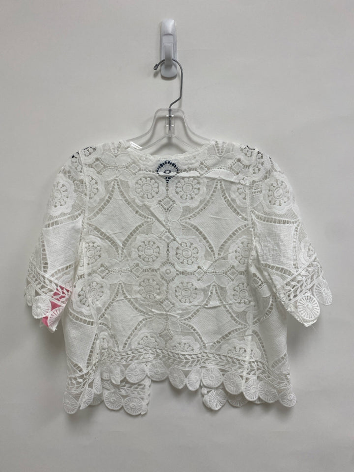 NWT Size S White Flowers Lace Ladies Sweater