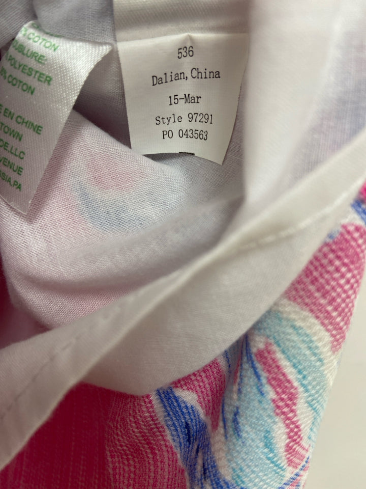 LILLY PULITZER SIZE 12 Fuchsia/White Navy/Blue Sea Life Sleeveless Girl&