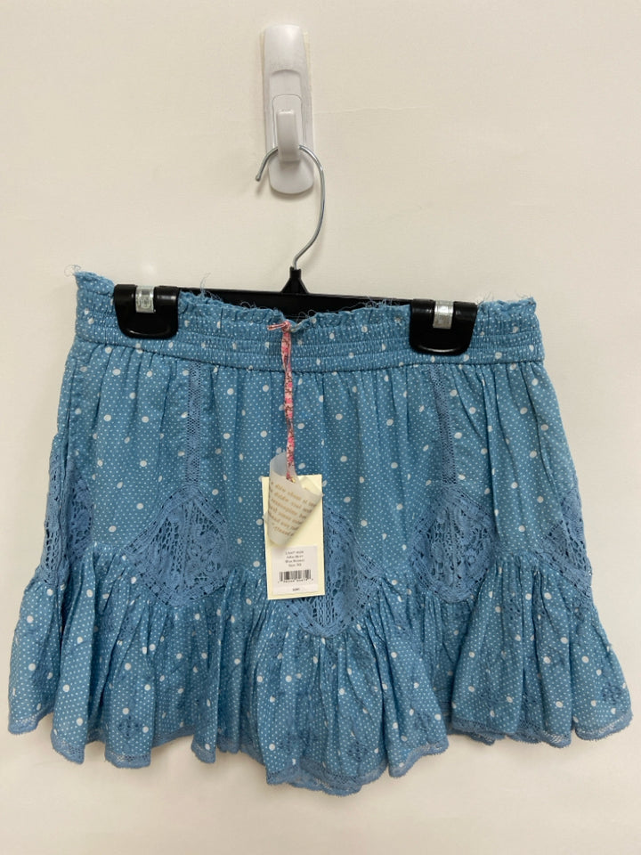 NWT LoveShackFancy Size XS Blue White Polka Dot Ladies Skirt