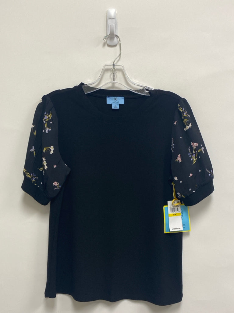 NWT CeCe Size MP Black Petite Top