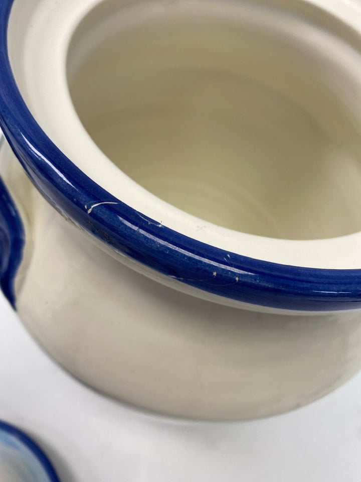 Blue/White Green/Gold Scene Canister