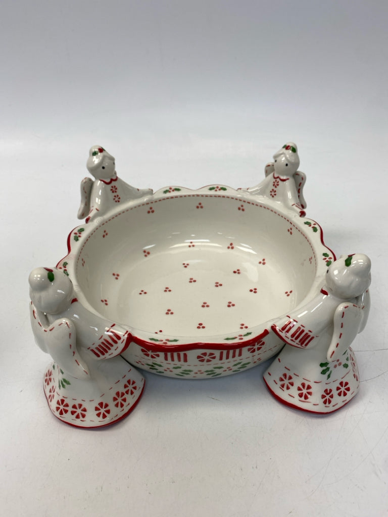 Temp-tations White Red Angel Ceramic Christmas