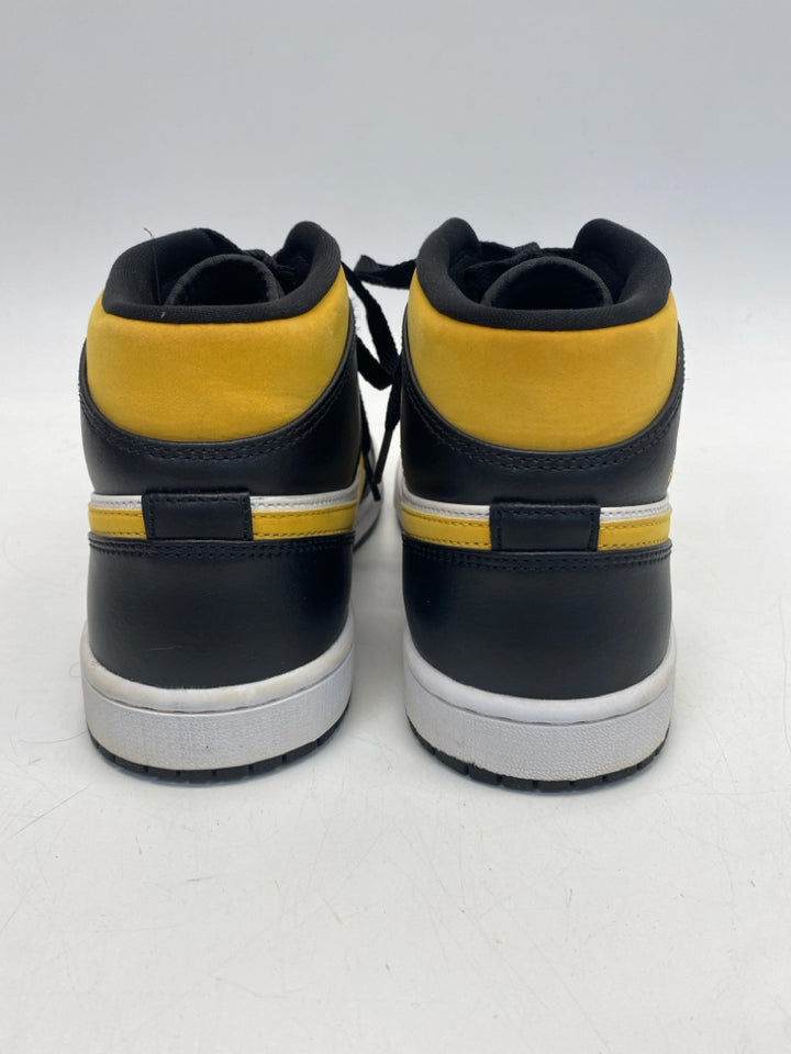 Nike Size 8.5 White/Black Yellow Lace-Up Men&
