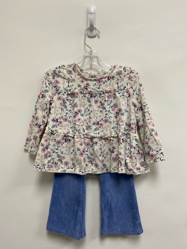 SIZE 24M White Pink/Blue Flowers Girl&