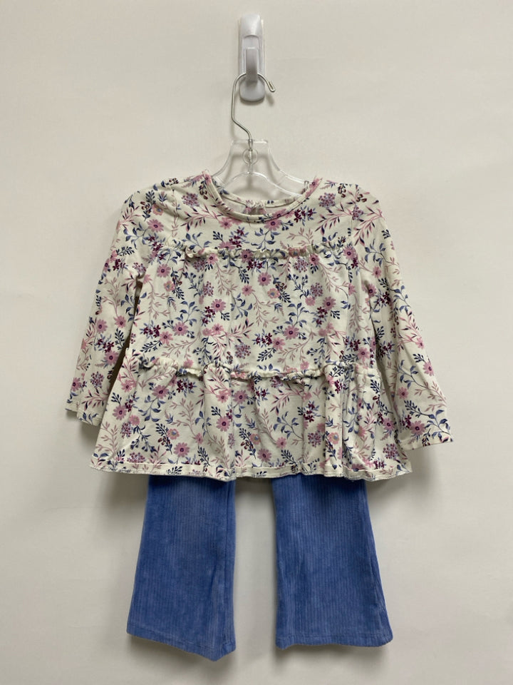 SIZE 24M White Pink/Blue Flowers Girl&