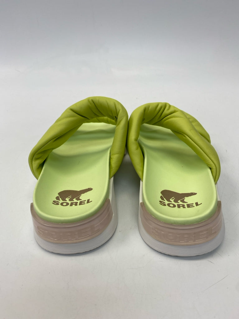 Sorel  Size 9 Lime Green Puffer Sandals