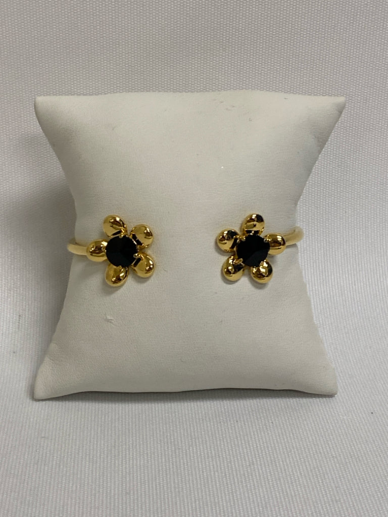 Kate Spade Gold Color Black Flowers Bracelet