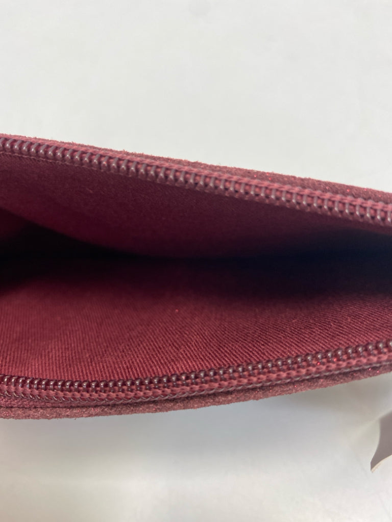 NWT Ballard Designs Burgundy Shimmery Make-up Bag