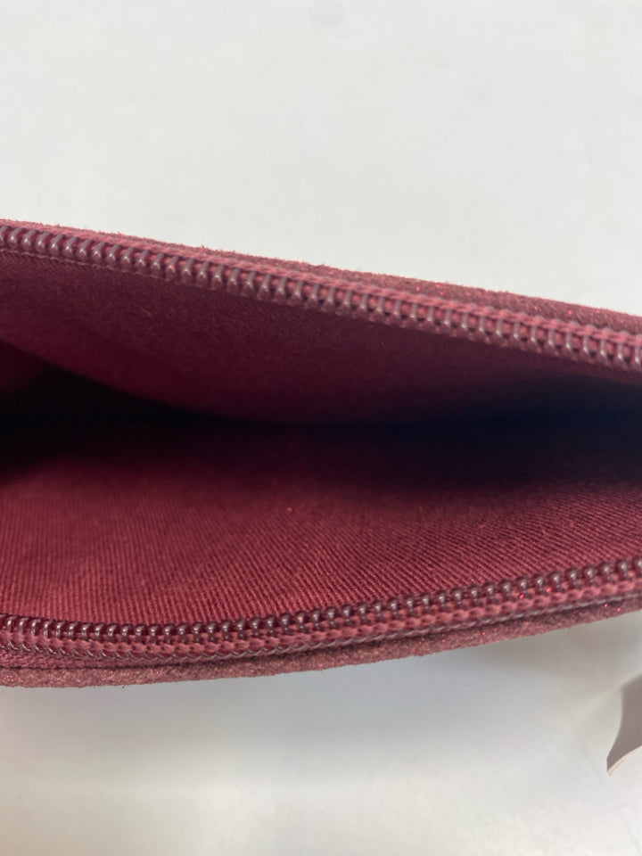 NWT Ballard Designs Burgundy Shimmery Make-up Bag