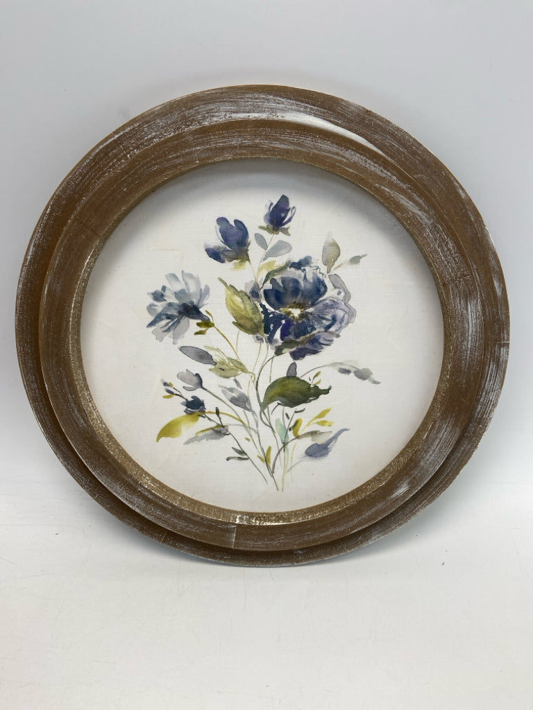 Blue/White Brown Flowers Wall Hanging