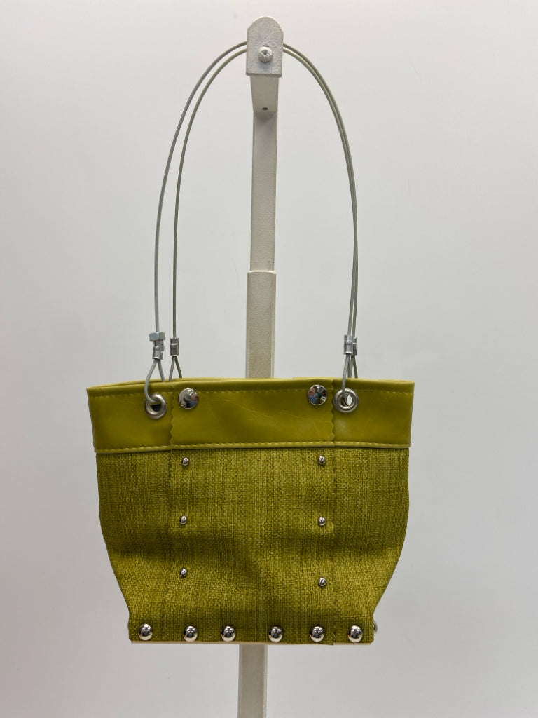 Pea Green Studded Handbag