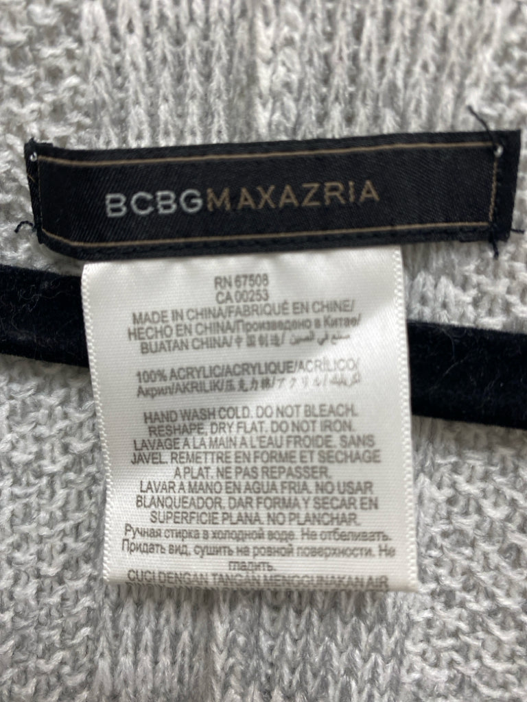 BCBG Size OSFM Gray Beige Stripes Cape Ladies Sweater