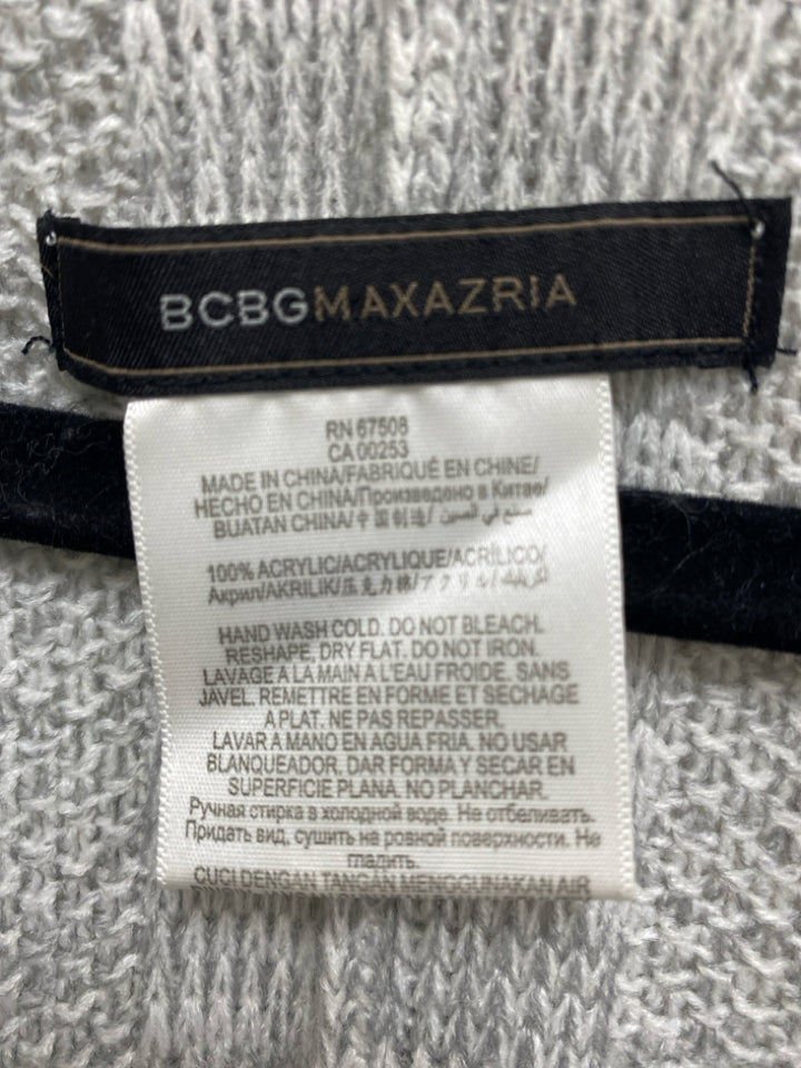 BCBG Size OSFM Gray Beige Stripes Cape Ladies Sweater