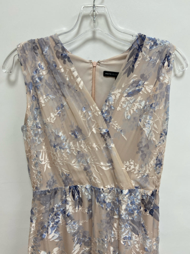 Wht House/Blk Mkt Size 4 Dusty Pink White/Blue Floral Maxi Ladies Dress