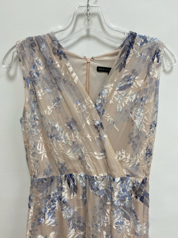 Wht House/Blk Mkt Size 4 Dusty Pink White/Blue Floral Maxi Ladies Dress