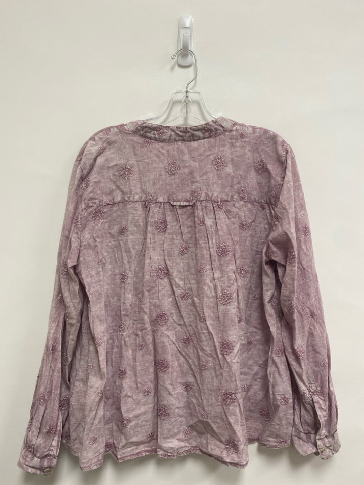 Pilcro and the Letterpress Size S Lilac White Mottled Button Up Ladies Top