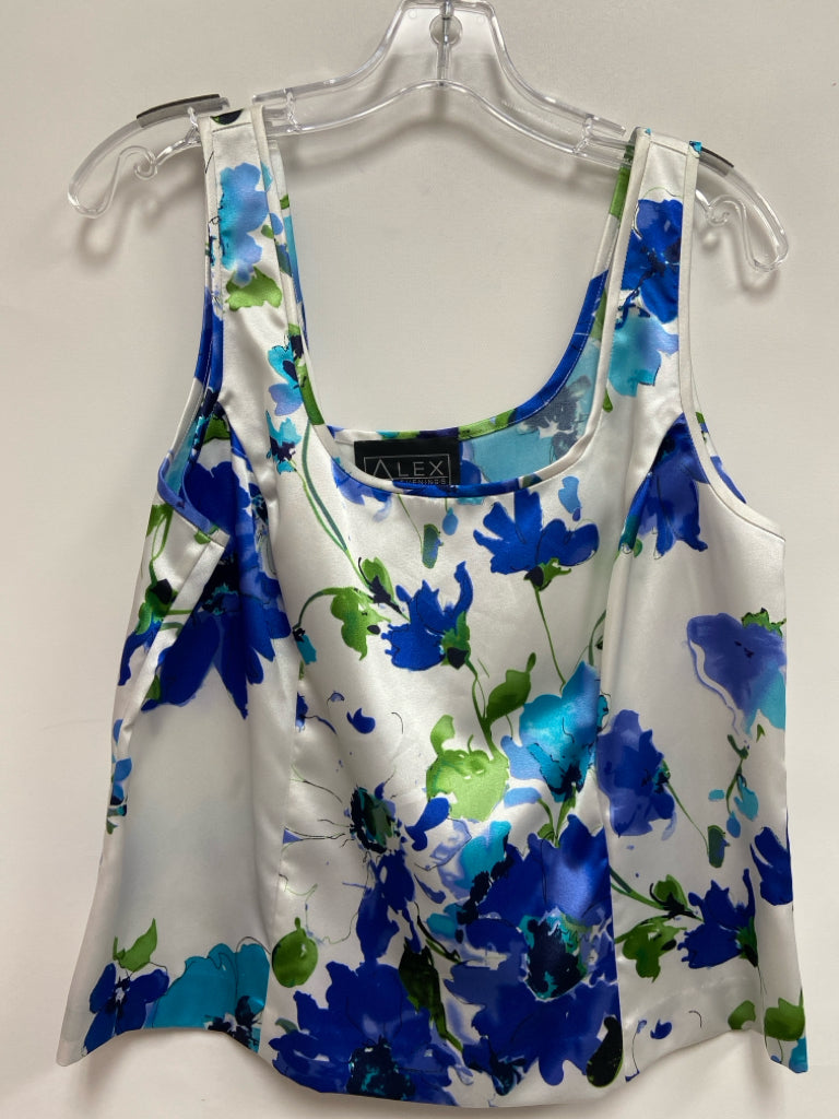 NWT ALEX EVENINGS Size XL White Blue/Green Floral Ladies Jacket
