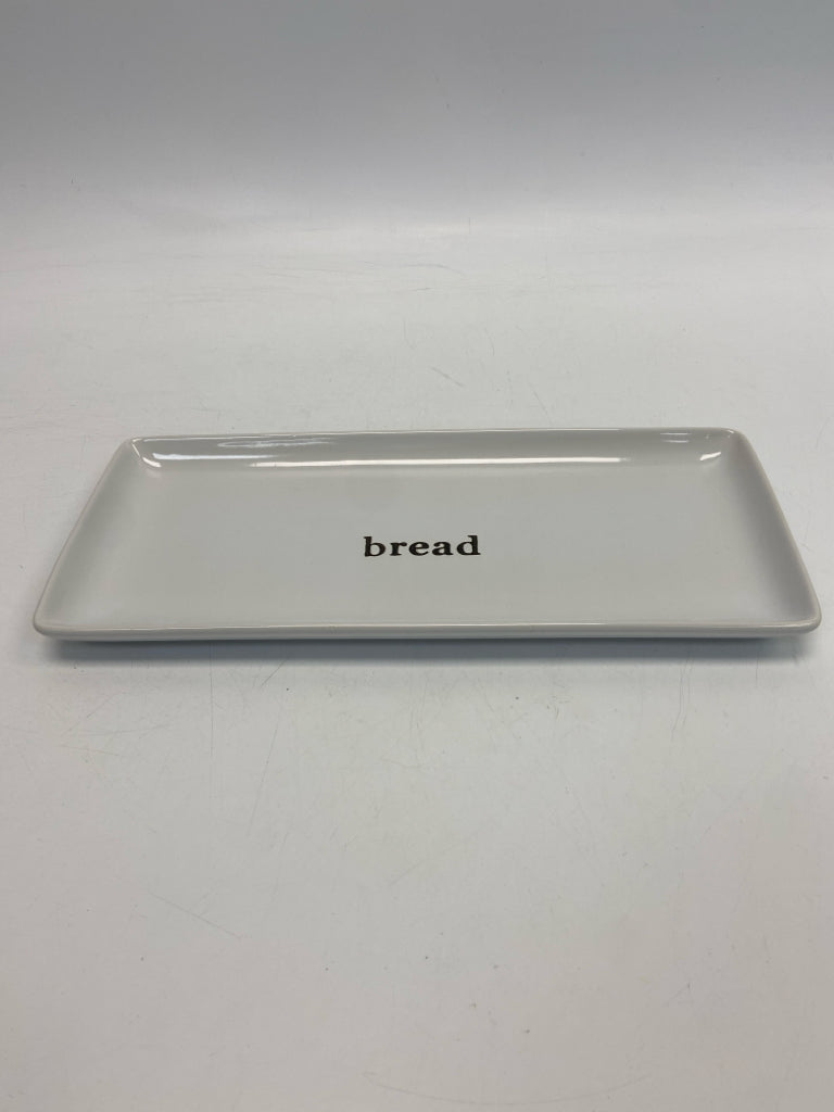 White Black Words Ceramic Serving Piece