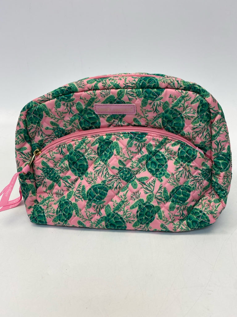 Simply Southern Pink Green Turtle Make-up Bag
