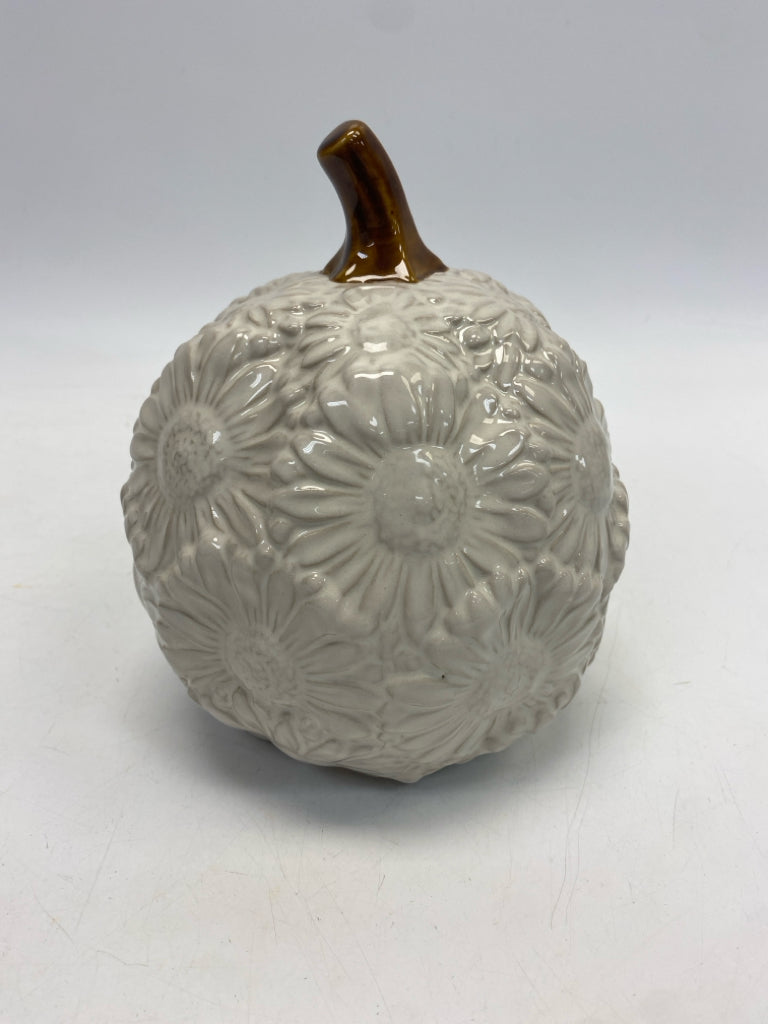 Cream Flowers Ceramic Fall