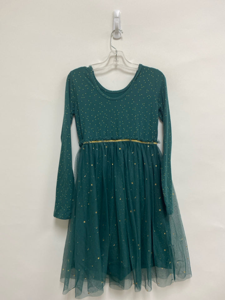 hanna Andersson SIZE 12 Dark Green Gold Dots Long Sleeve Tulle Girl&