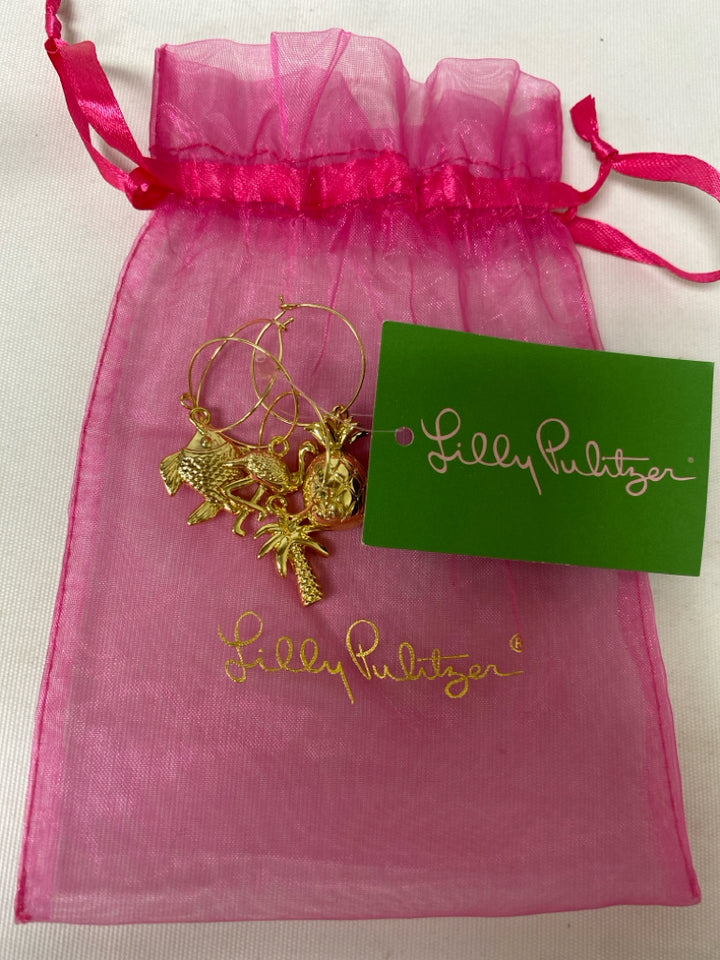 NWT LILLY PULITZER Gold Color Barware