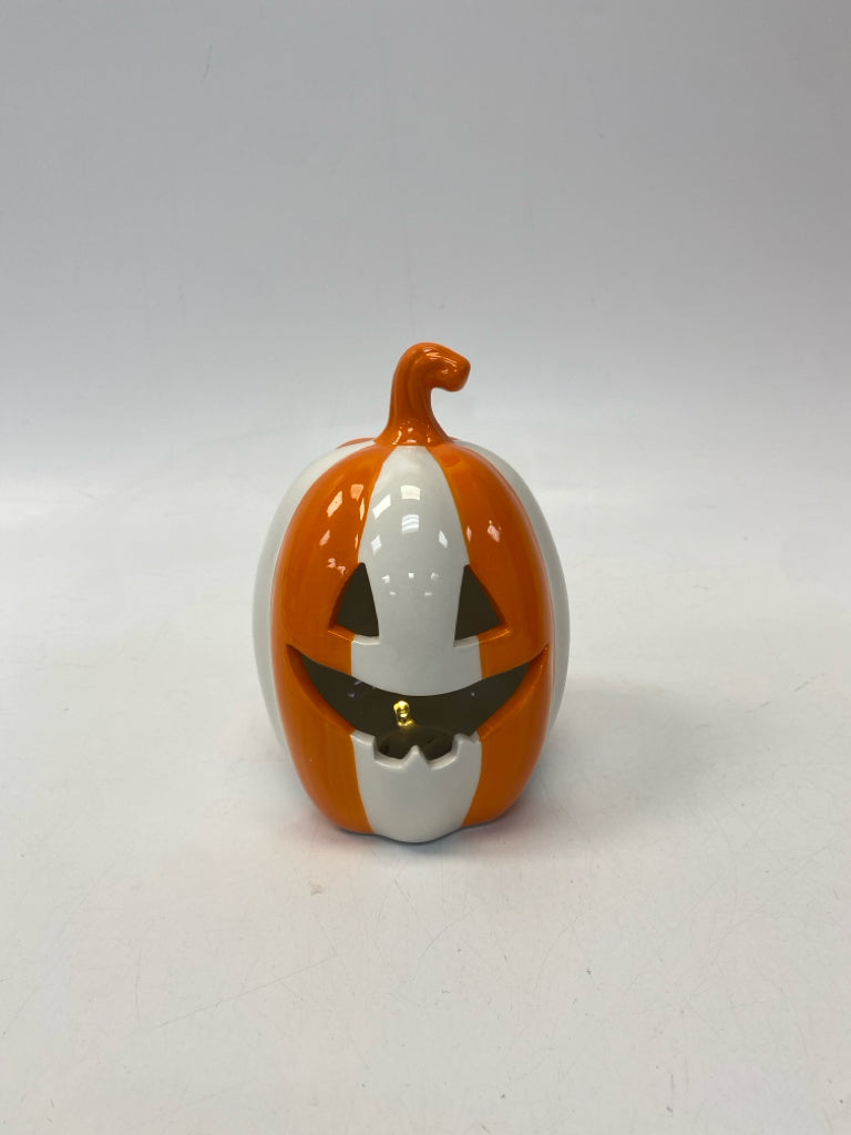 Orange White Ceramic Halloween