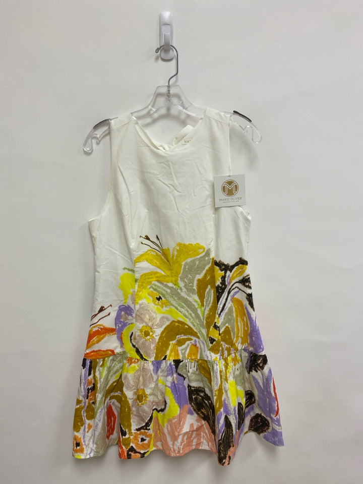 NWT Marie Oliver Size S Cream Multi Color Abstract Sleeveless Ladies Dress