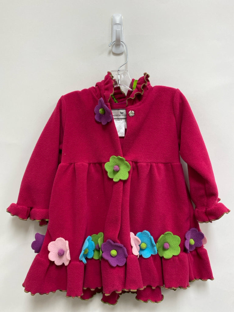 SIZE 3 Pink Green/Purple Flowers Fleece Girl&