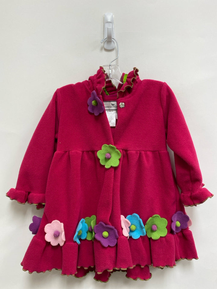 SIZE 3 Pink Green/Purple Flowers Fleece Girl&