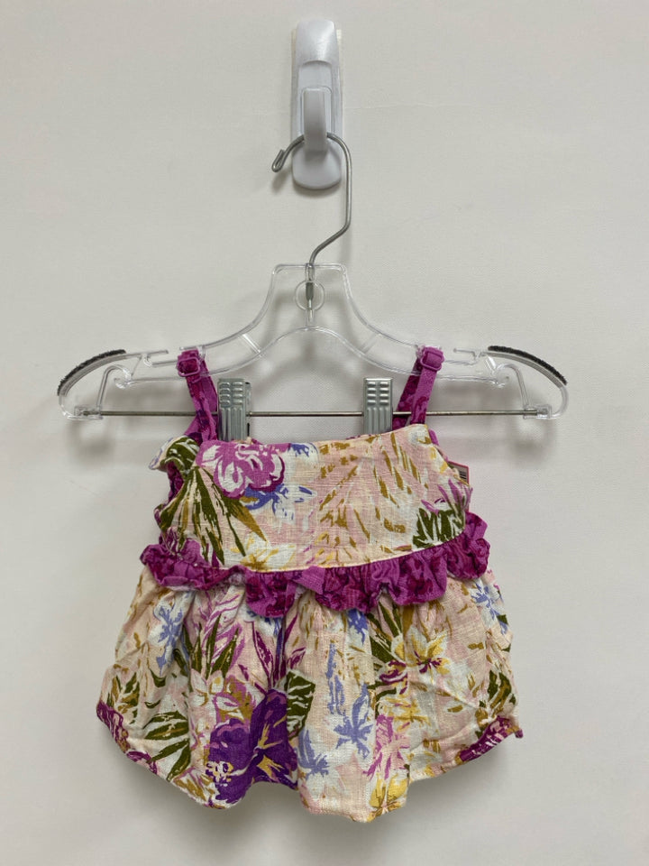 Matilda Jane SIZE 3-6M Lilac Cream/Green Tropical Sleeveless Girl&