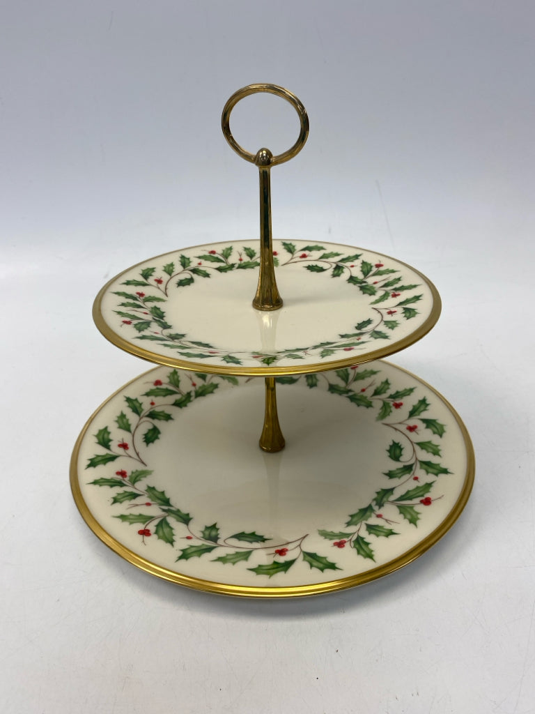Lenox Cream Green/Red Holly Berries China Christmas