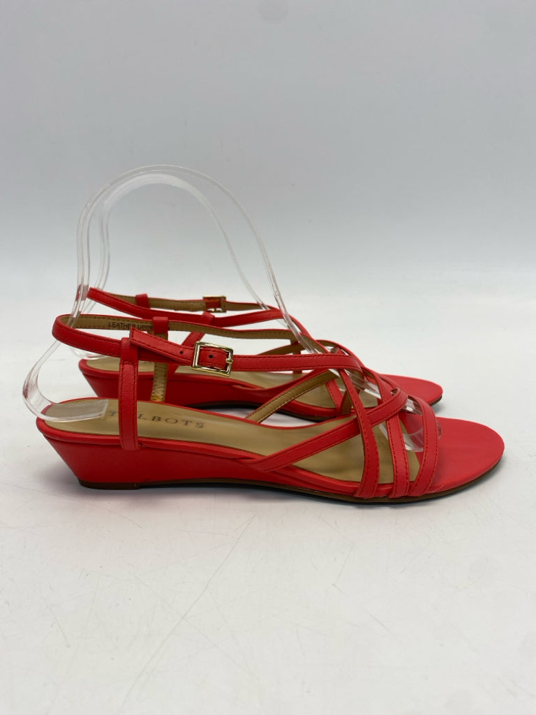 Talbots  Size 7 Dark Coral Crisscross Sandals
