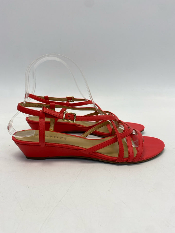 Talbots  Size 7 Dark Coral Crisscross Sandals